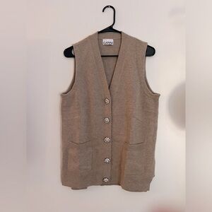Ganni cashmere cardigan vest